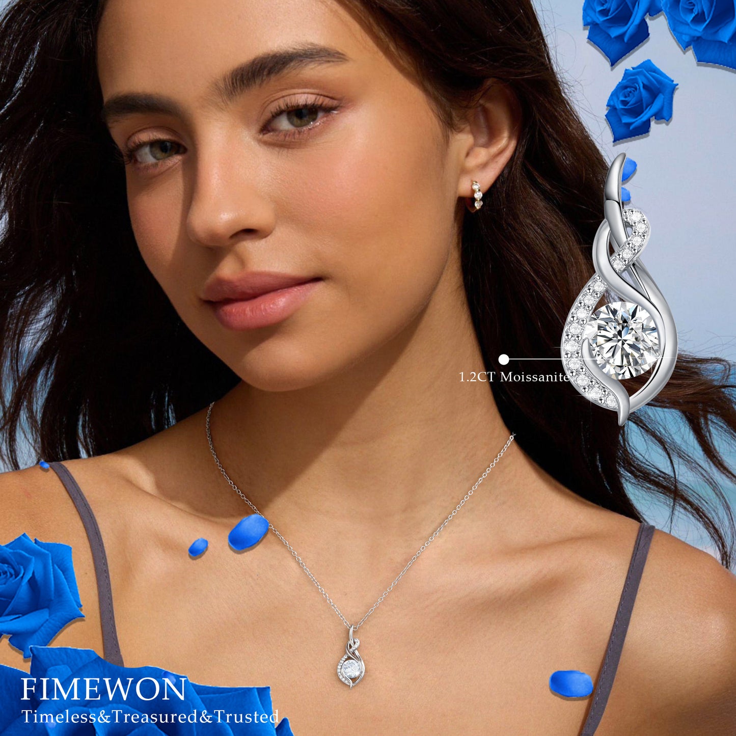 Infinity Moissanite Necklace for Women