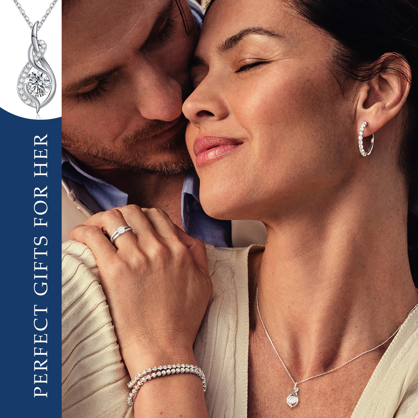 Infinity Moissanite Necklace for Women